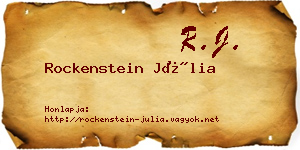 Rockenstein Júlia névjegykártya