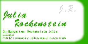 julia rockenstein business card